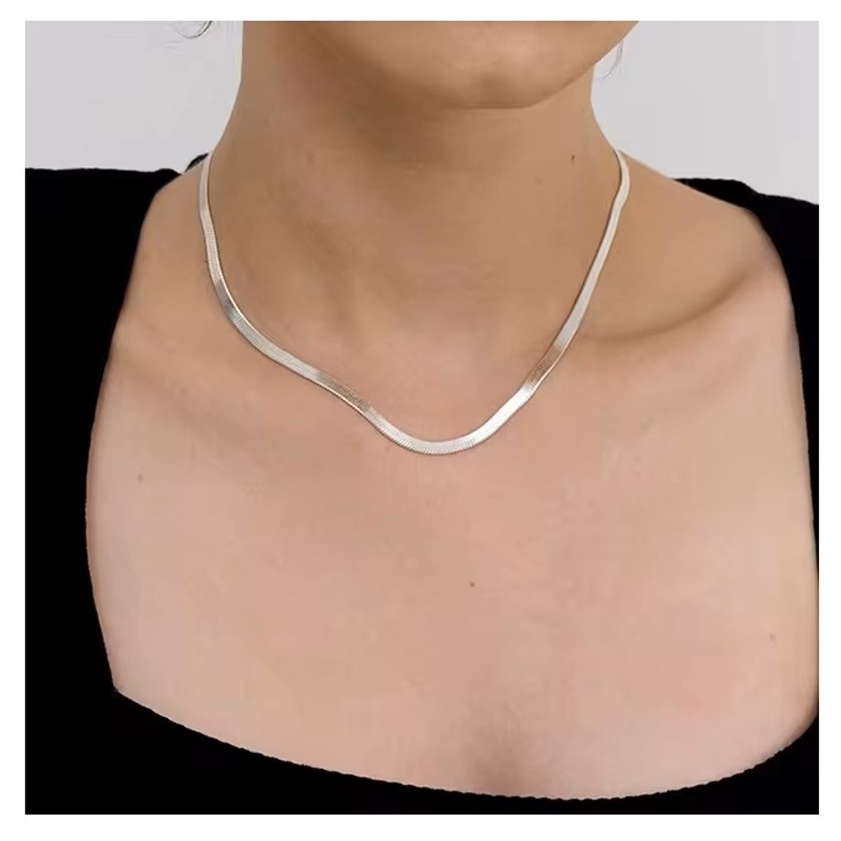 OEM - CADENA PLANA MUJER FINO ACERO INOXIDABLE 316L PLATEADO