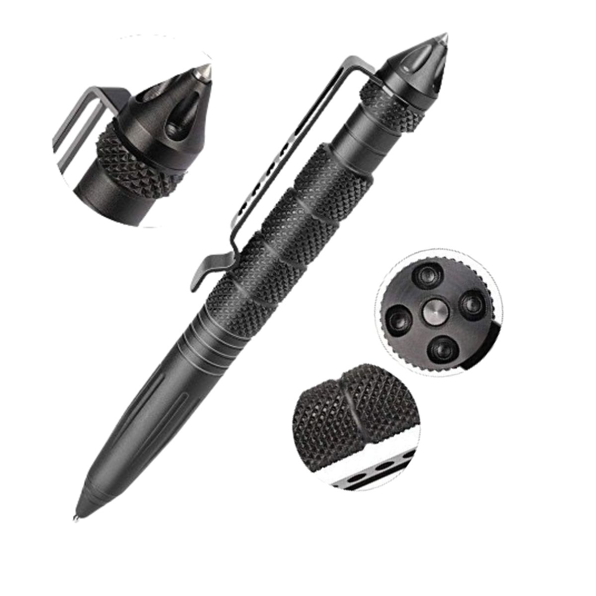 GENERICO - Lapicero Táctico Aluminio Rompe Vidrio C Tarjeta Multiusos