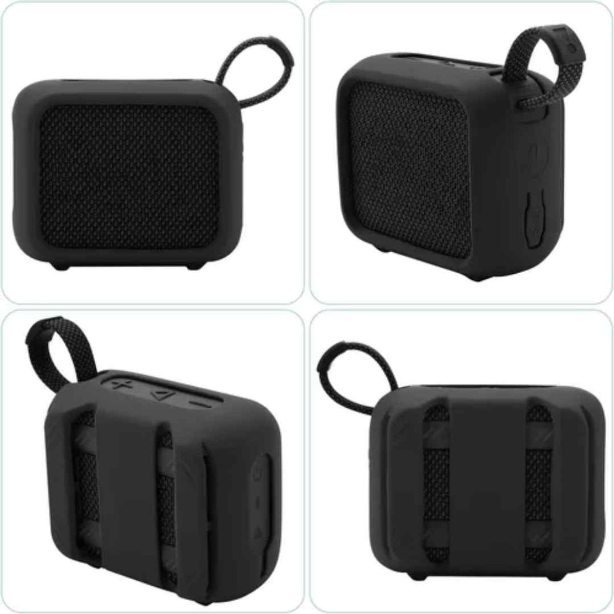 GENERICO - Funda Case De Silicona Con Correa Para Jbl Go 4 negro