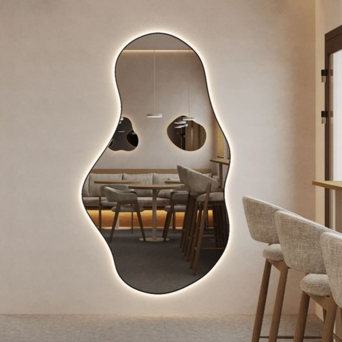 GENERICO - Espejo Decorativo Florencia Forma Irregular Iluminado