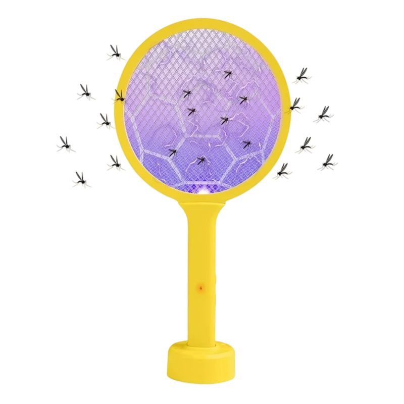 GENERICO - Raqueta eléctrica matamoscas con luz - Amarillo
