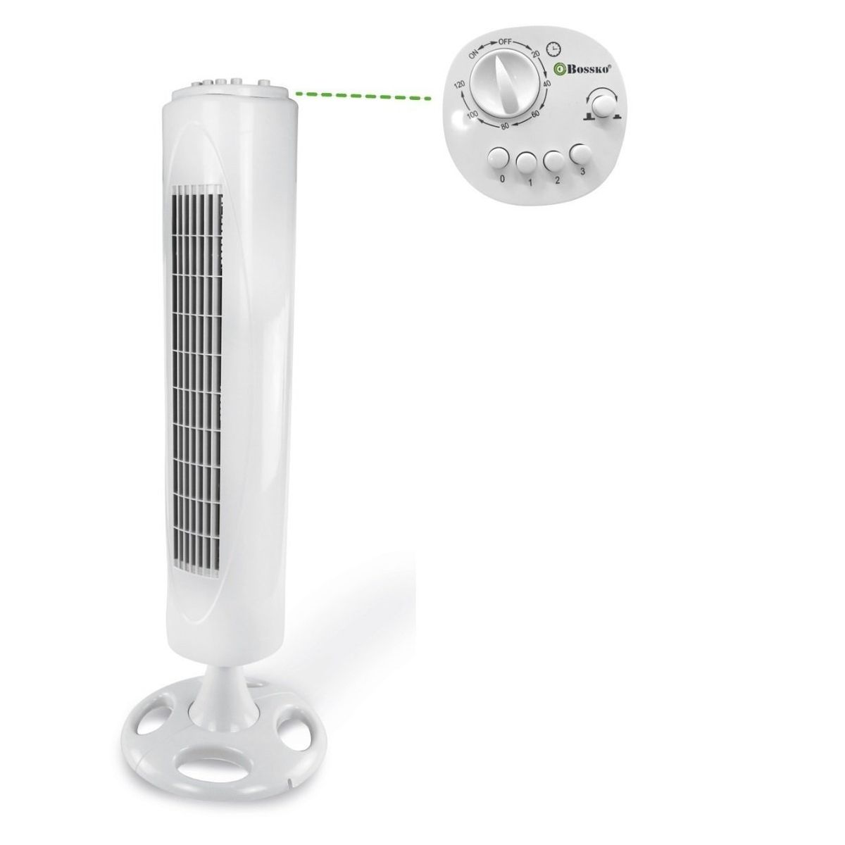 BOSSKO - Ventilador de torre Bossko BK-8228VT 90W Blanco