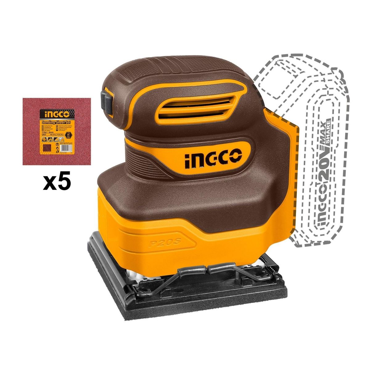 INGCO TOOLS - Lijadora inalambrica 20v Ingco