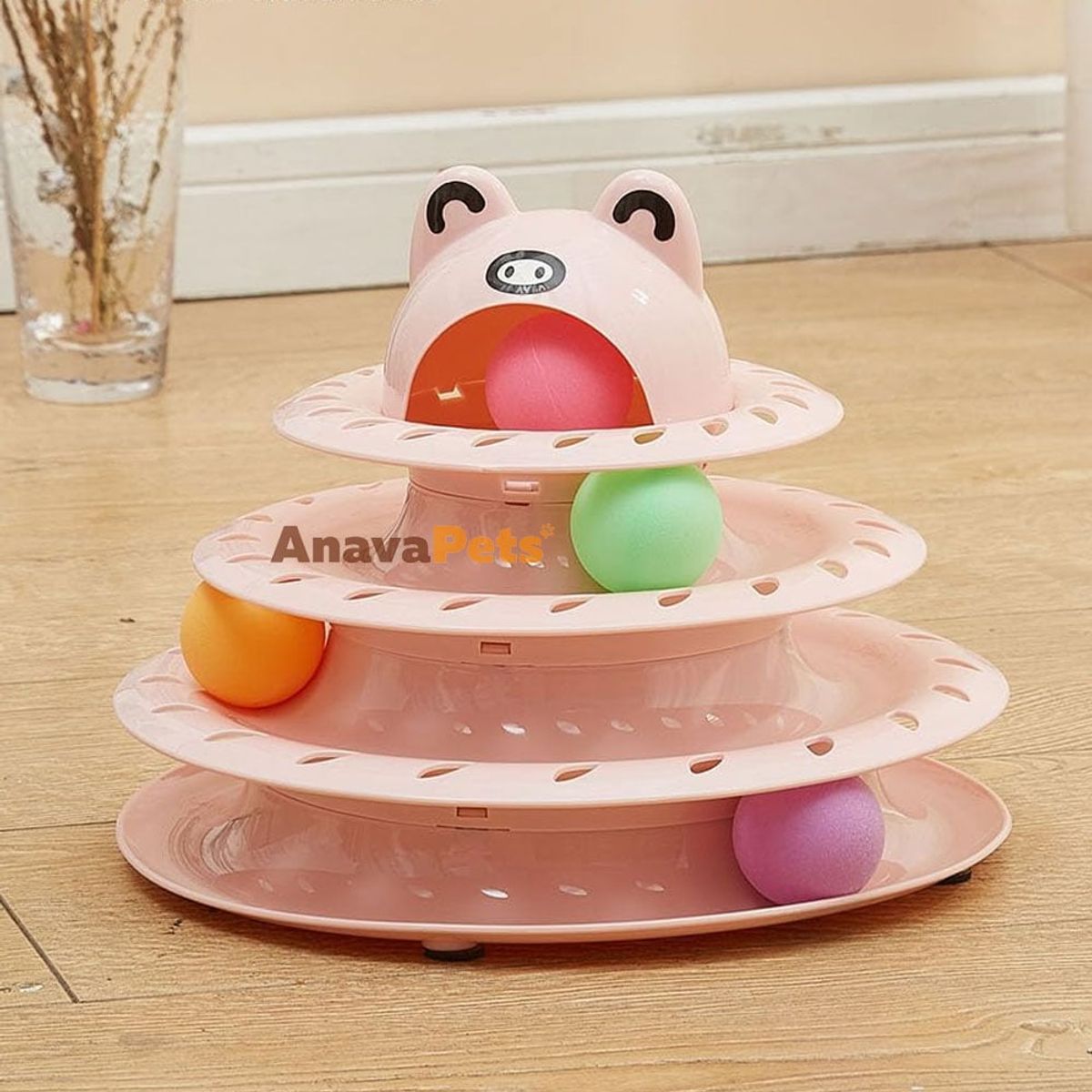 GENERICO - Torre Juguete Interactivo para Gatos - Rosa  4 niveles