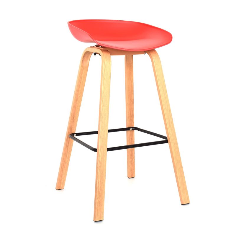 OFIDEAS - Silla Para Bar Fija Misuri Color Rojo Ofideas