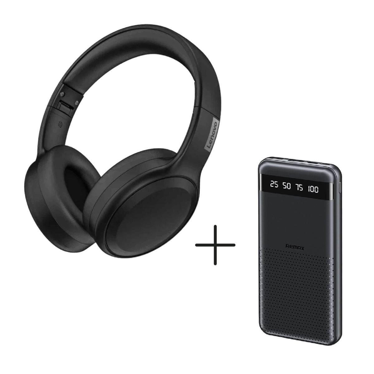 LENOVO - Audífonos Bluetooth Lenovo TH30 Más Power Bank Remax RPP-10 10000mAh