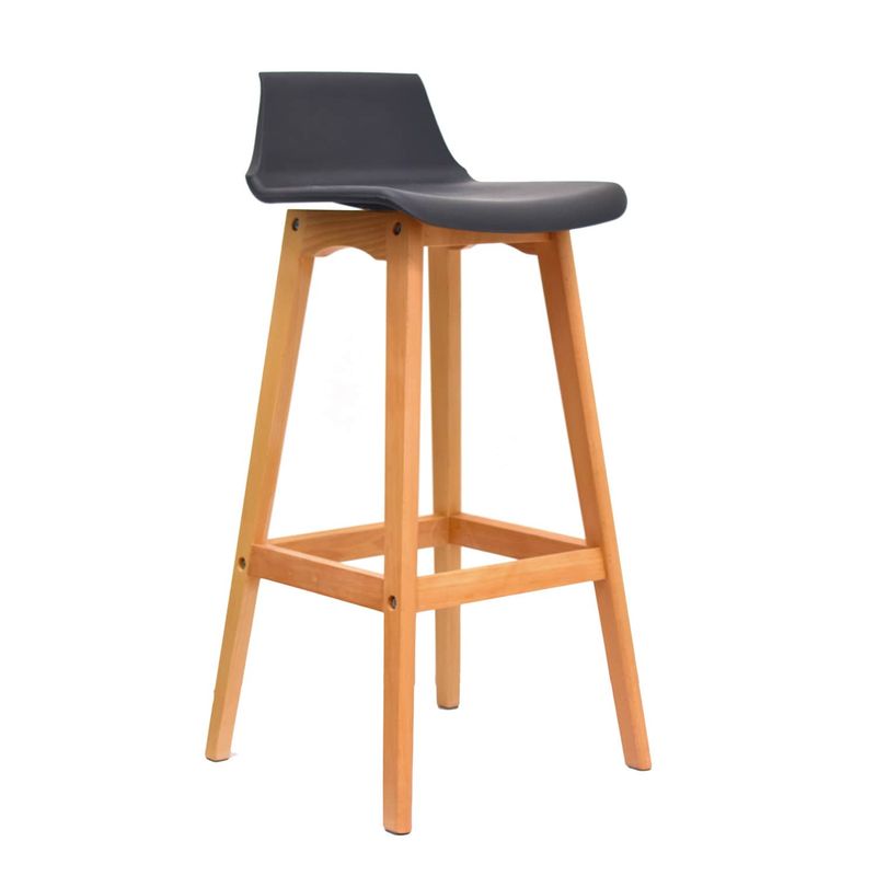 OFIDEAS - Silla Para Bar Fija Wood Color Negro Ofideas