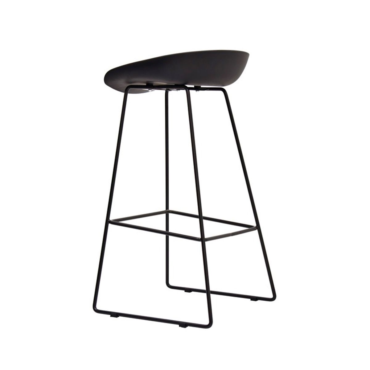 OFIDEAS - Silla Para Bar Fija Trineo Misuri Reposapies Negro Ofideas