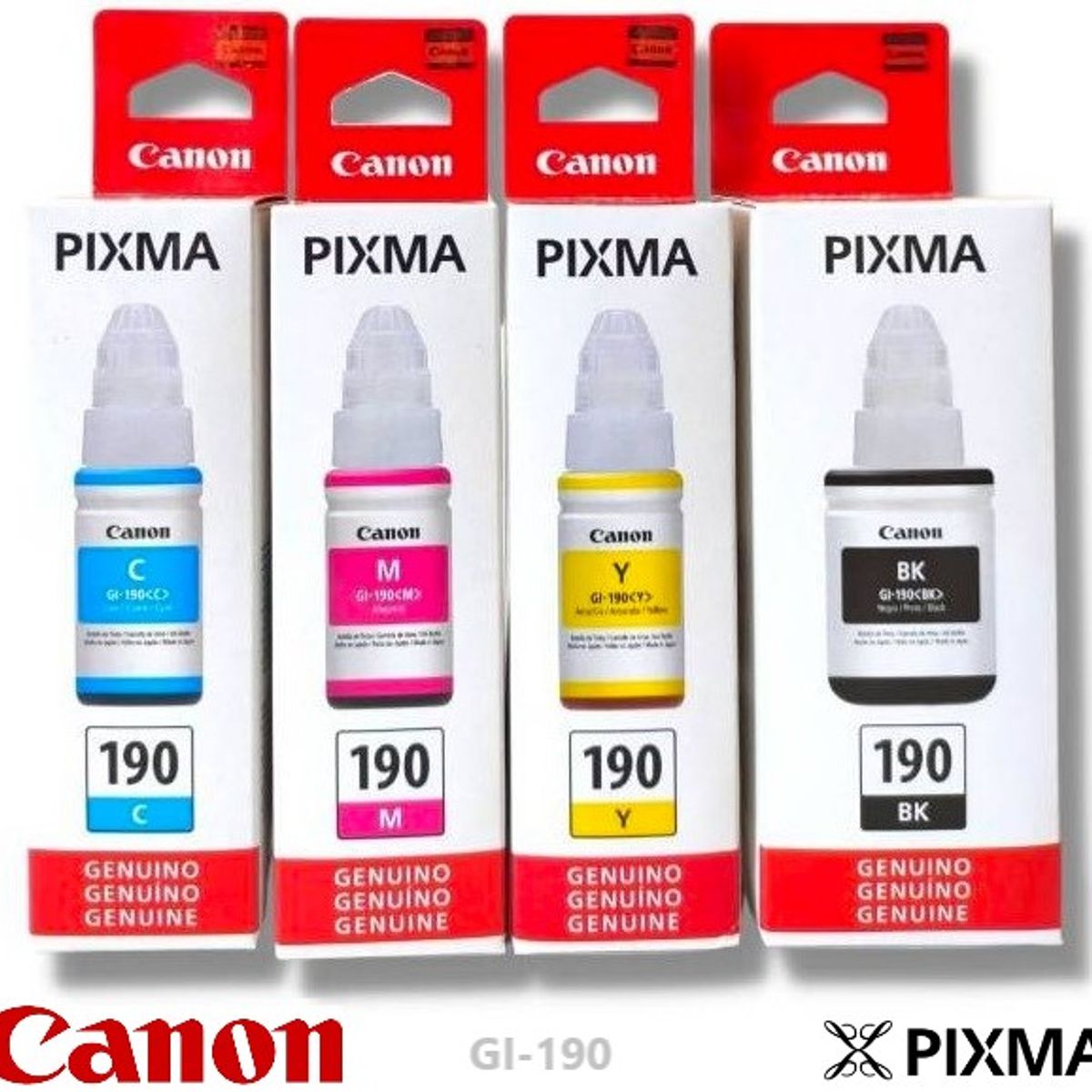 CANON - Tinta Canon Gi-190 CMYBK 4 Botellas Alto Rendimiento