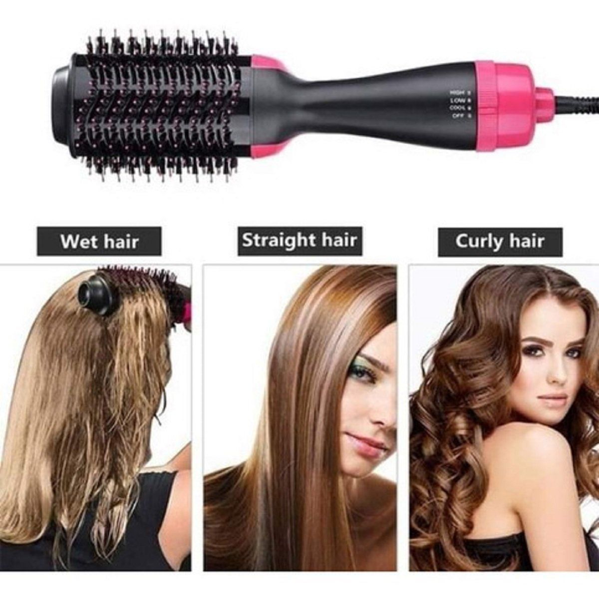 GENERICO - Cepillo Secador de Cabello One Step 3 en 1