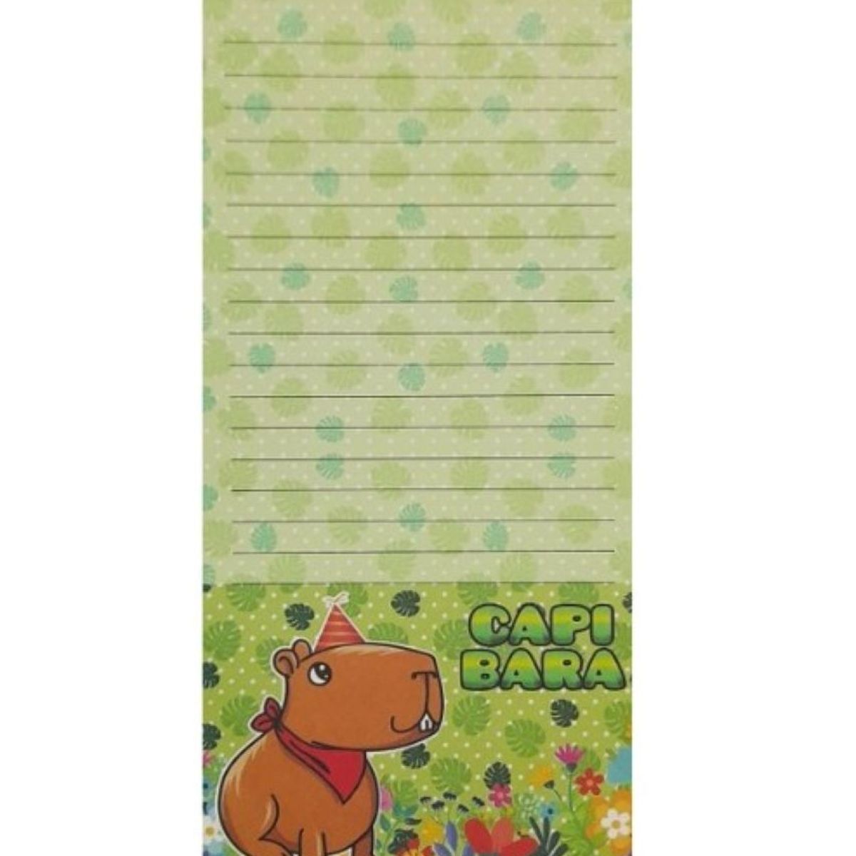 GENERICO - NOTAS CON DISEÑO CAPIBARA FIESTA - VERDE