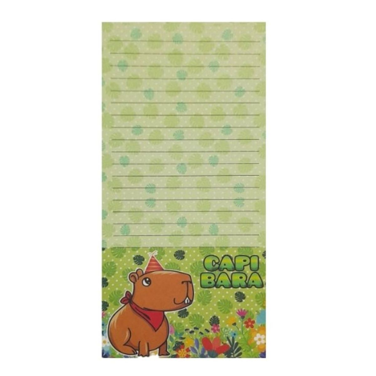 GENERICO - NOTAS CON DISEÑO CAPIBARA FIESTA - VERDE