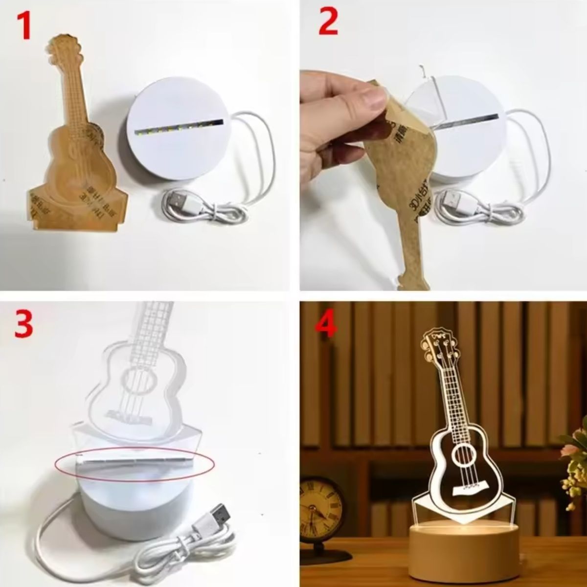 GENERICO - LÁMPARA 3D LUCES DE ILUSIÓN 3D LUZ CÁLIDA DISEÑO CAMPO