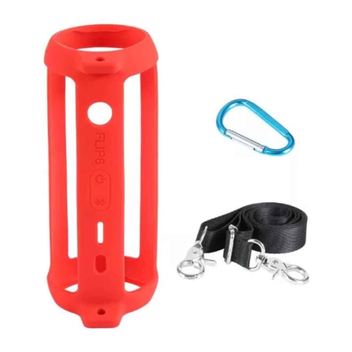 GENERICO - FUNDA CASE PROTECTOR SILICONA COMPATIBLE CON JBL FLIP 6 COLOR ROJO