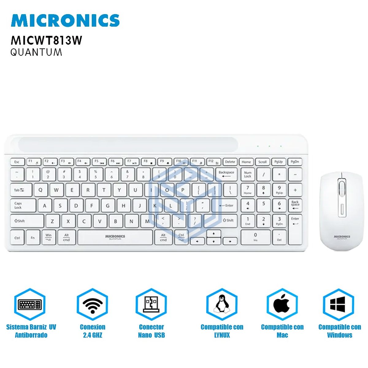 MICRONICS - KIT MICRONICS TECLADO + MOUSE QUANTUM - MIC WT813w