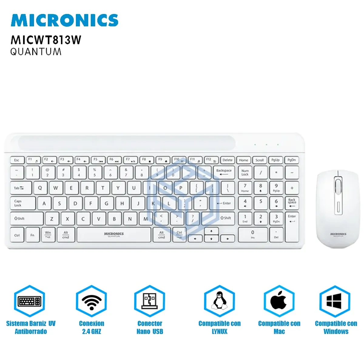 MICRONICS - KIT MICRONICS TECLADO + MOUSE QUANTUM - MIC WT813w