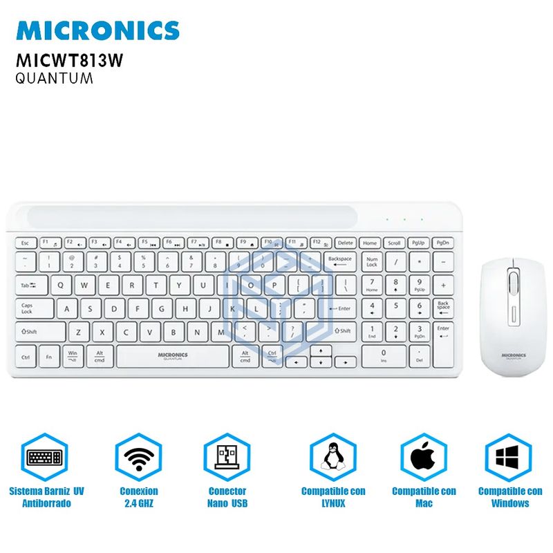MICRONICS - KIT MICRONICS TECLADO + MOUSE QUANTUM - MIC WT813w