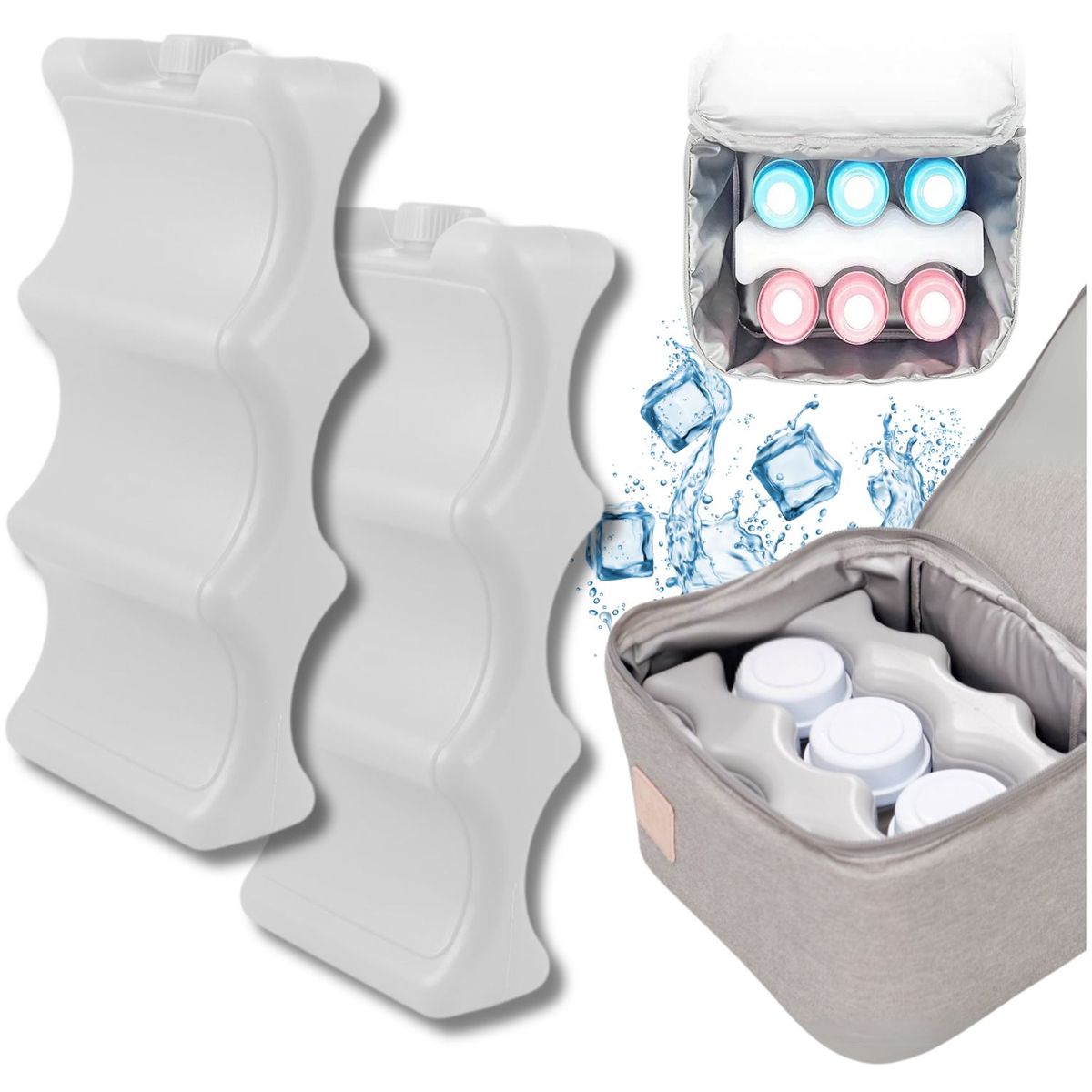 DAUER - Bloques de Hielo con Gel Reutilizables X2 UND Leche Materna