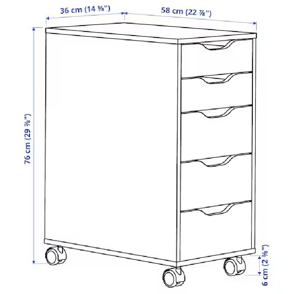 NACION MUEBLES - CAJONERA NACION MUEBLES RITA CON RUEDAS COLOR BLANCO