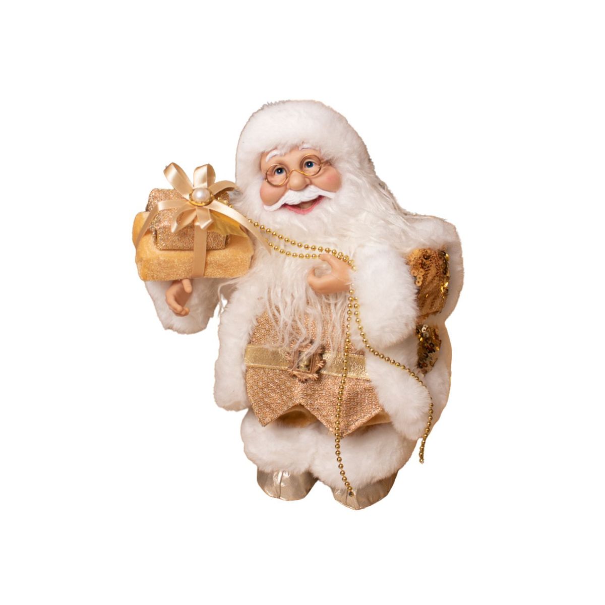 PANADECOR - Figura Decorativa Panadecor Papa Noel Musical Dorado 35Cm Poliresina