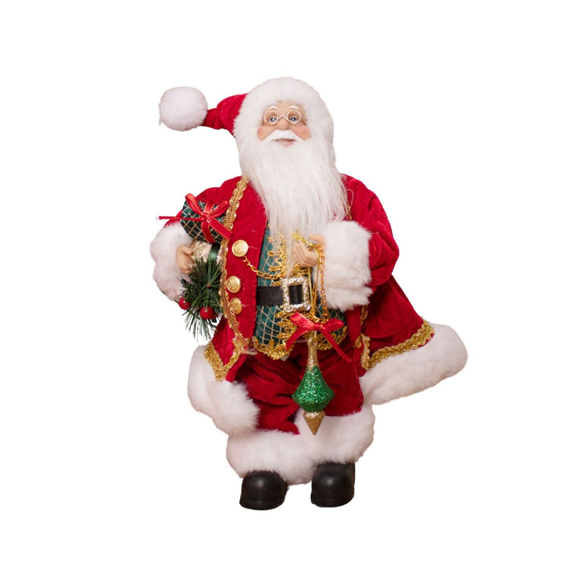 PANADECOR - Figura Decorativa Panadecor Papa Noel Rojo Verde 30Cm Poliresina