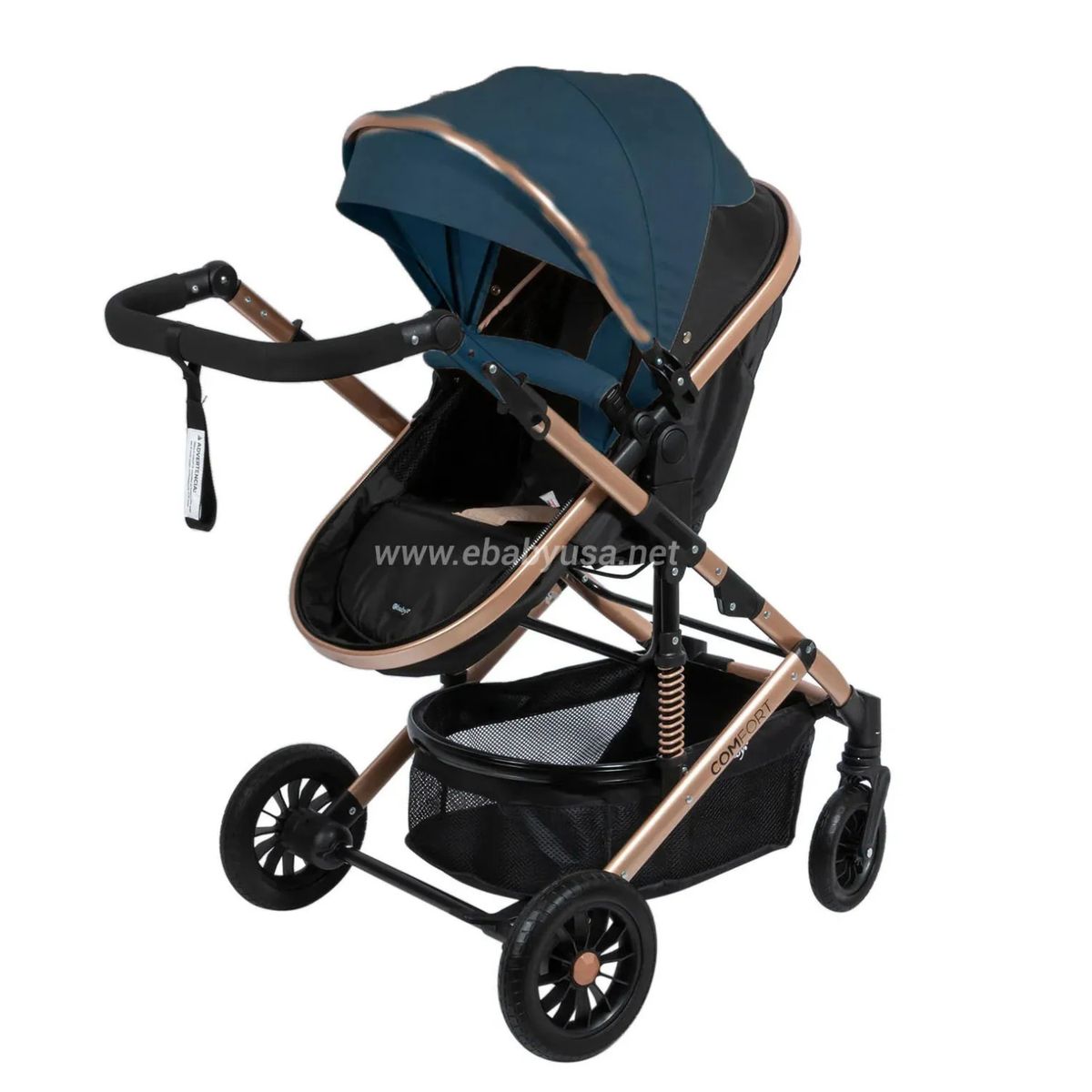 EBABY - Coche cuna moisés de lujo COMFORT azul