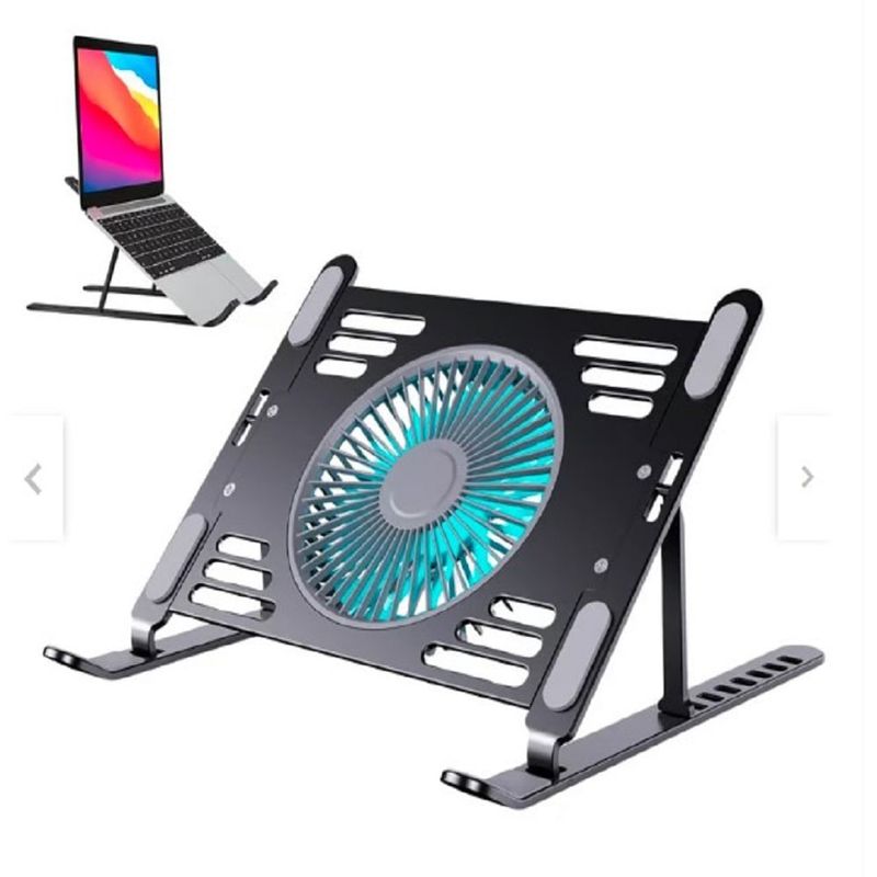SEISA - Soporte Aluminio Base Cooler Ventilador de Laptop Notebook -negro