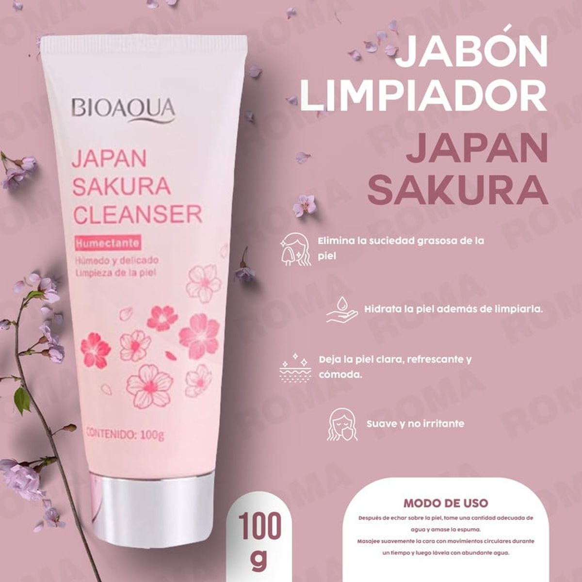 BIOAQUA - JABÓN LIMPIADOR JAPAN SAKURA 100G BIOAQUA