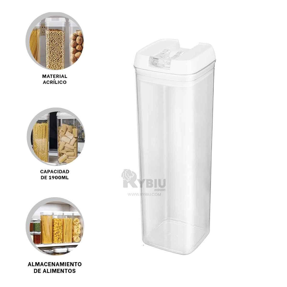 GENERICO - Envase de Alimento 1900ml Tapa Blanca Y+Ligas de Regalo