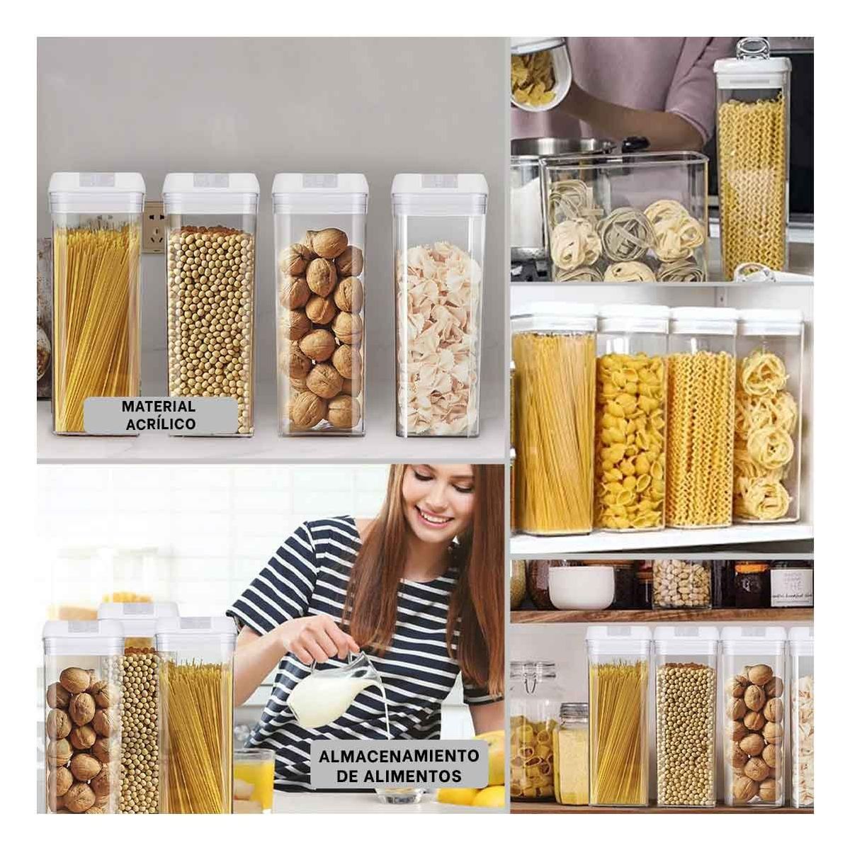 GENERICO - Envase de Alimento 1900ml Tapa Blanca Y+Ligas de Regalo