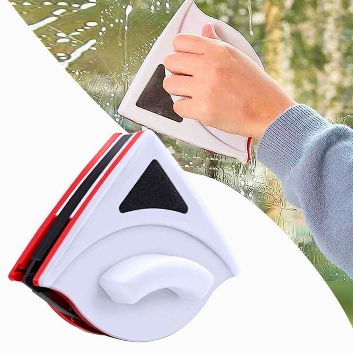 GENERICO - Limpia Vidrio magnético Ventanas Esponja Triangular