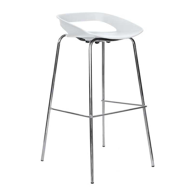 OFIDEAS - Silla Para Bar Fija Tribeca Reposapies Blanco Ofideas