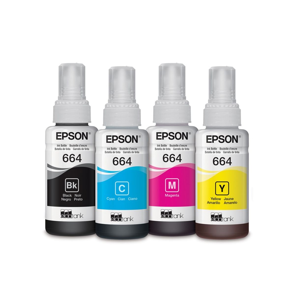 EPSON - Tinta Epson T664 CMYBK 4 Botellas Alto Rendimiento