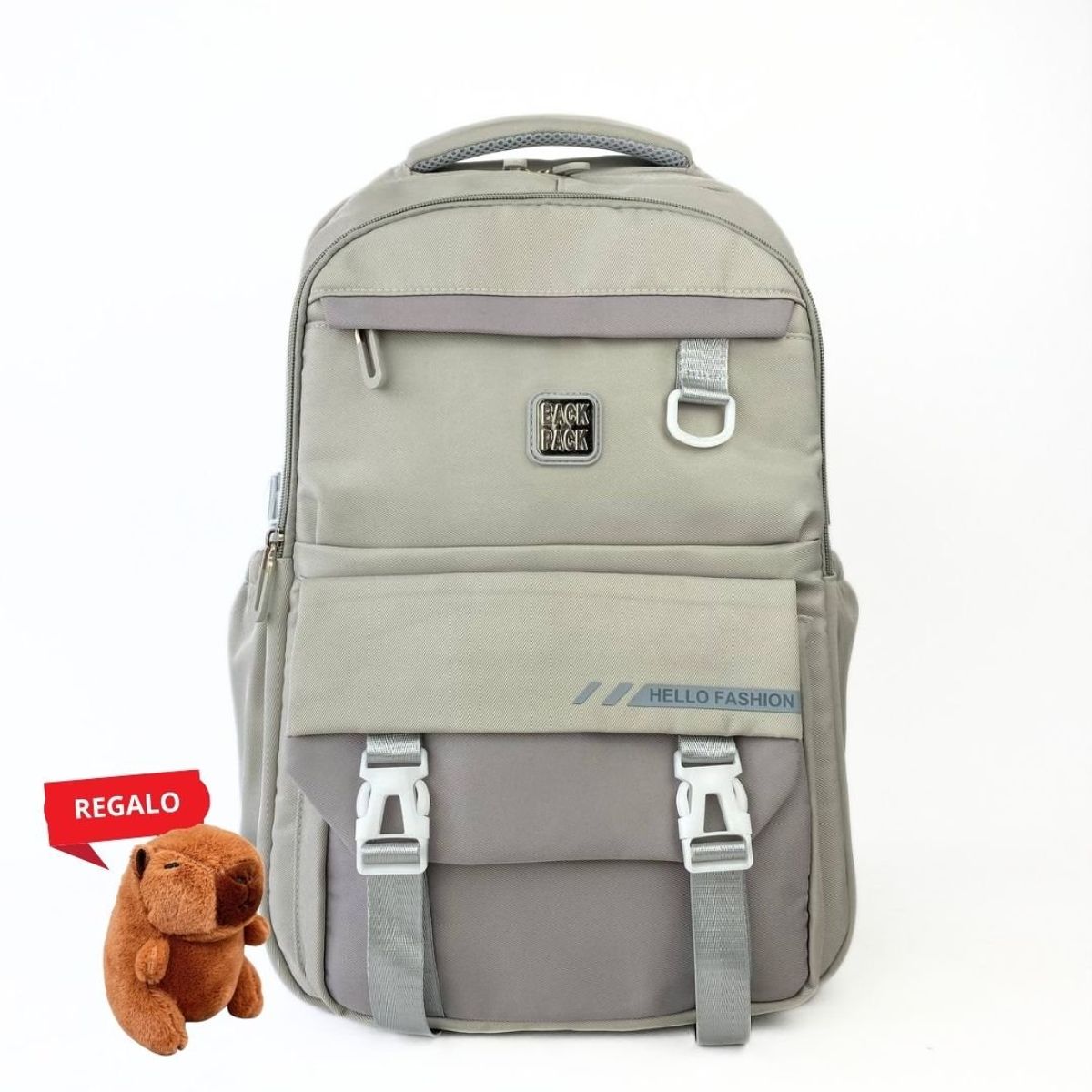 GENERICO - Mochila escolar aesthetic New Fashion + llavero Capibara de regalo