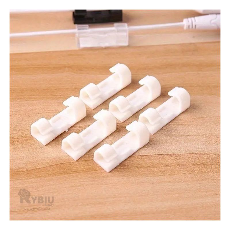 GENERICO - Clips Organizadores de Cables de 16 Piezas en Blanco