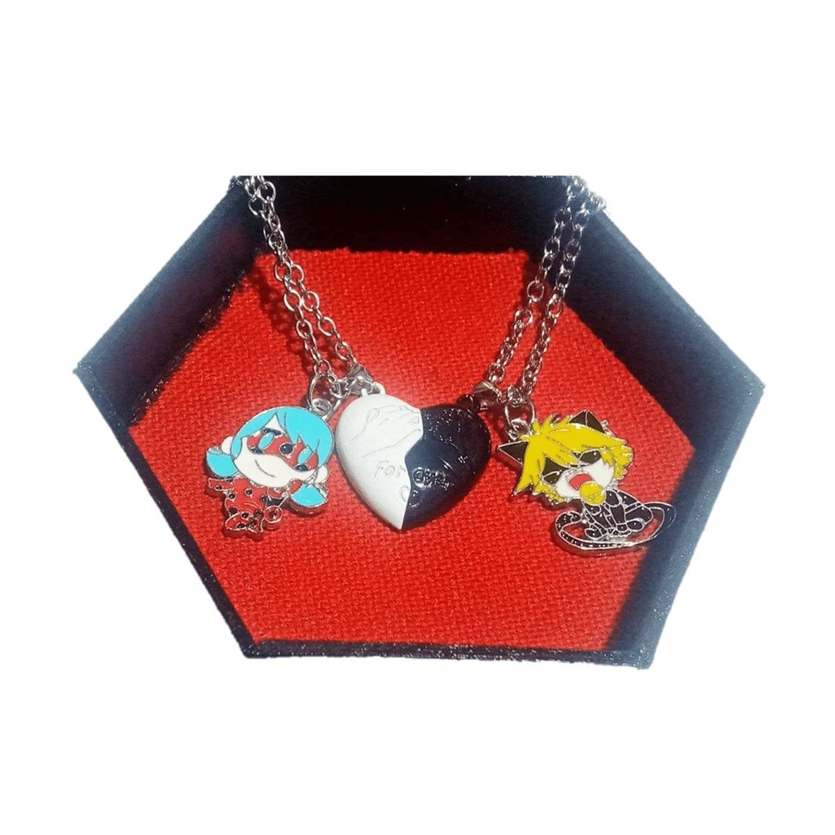 GENERICO - COLLAR PARA PAREJA LADYBUG CON CAJA INDIVIDUAL