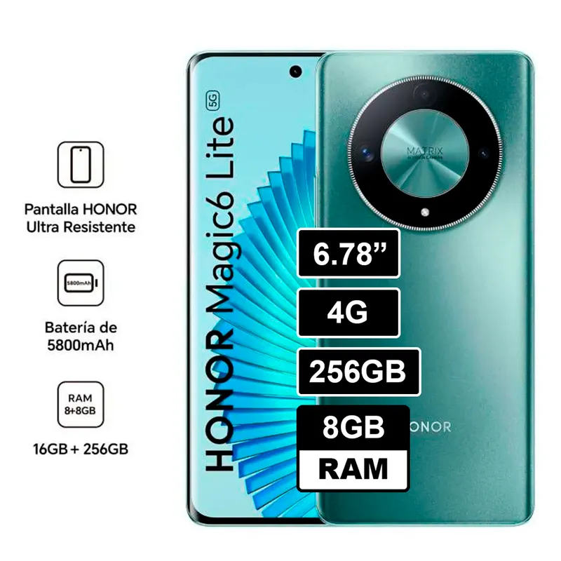 HONOR - HONOR MAGIC 6 LITE 256GB 8GB RAM VERDE ESMERALDA