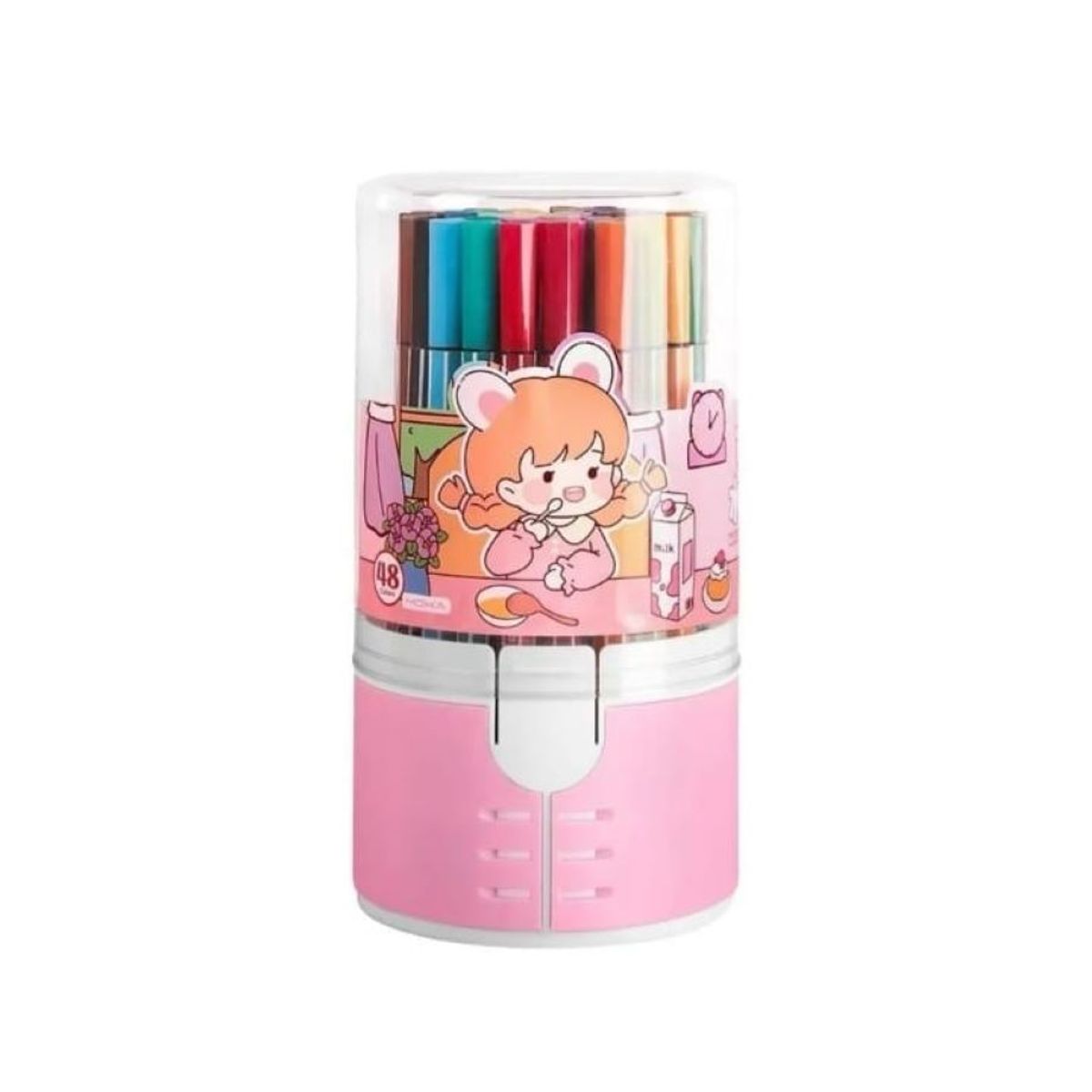 GENERICO - PLUMONES x 48 UNIDADES DISEÑO NIÑA KAWAI