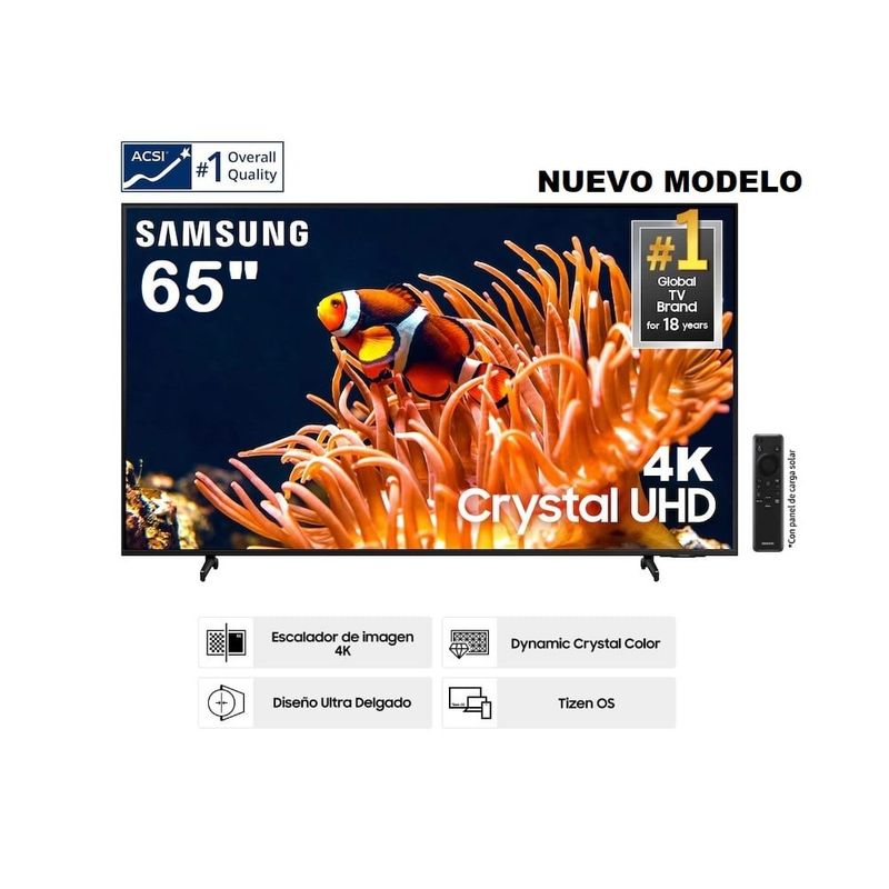 SAMSUNG - Televisor 65 Crystal UHD 4K UN65DU8000G Tizen Os Smart Tv (2024)
