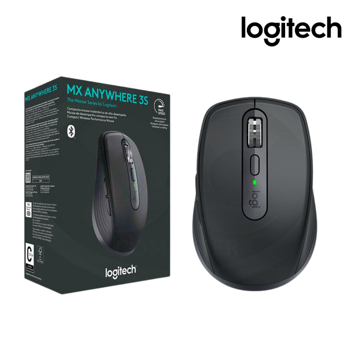 LOGITECH - Mouse Logitech MX Anywhere 3s Bluetooth bateria 70 dias - grafito