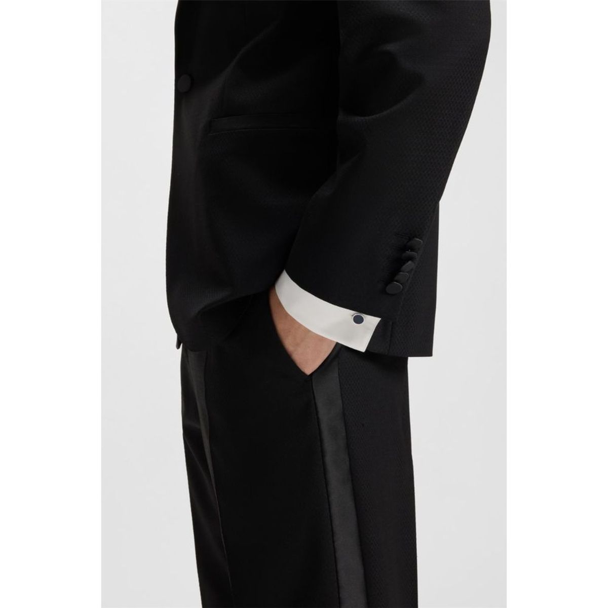 HUGO BOSS - Hugo - Gemelos redondos con núcleo de esmalte y logo