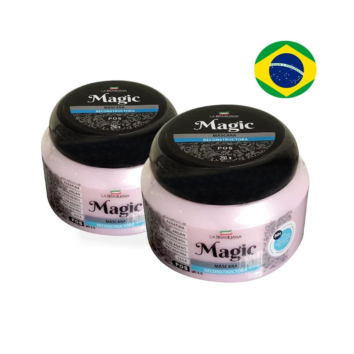 LA BRASILIANA - Máscara Capilar Magic Pos 250gr por 2  - La Brasiliana
