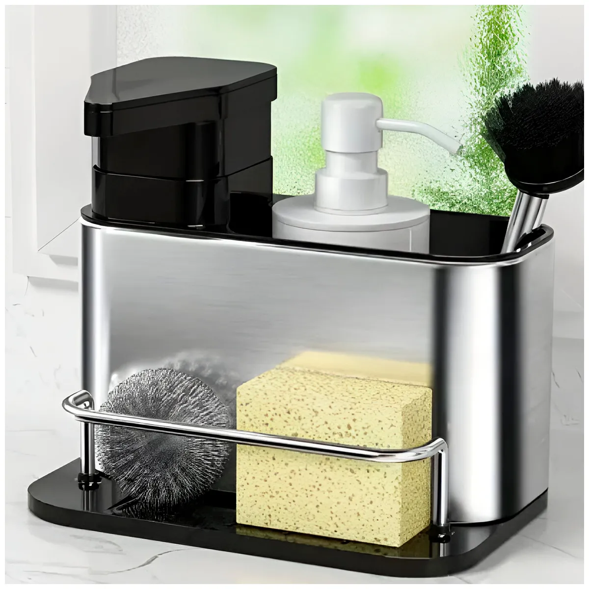 GENERICO - Dispensador plateado mate jabón liquido