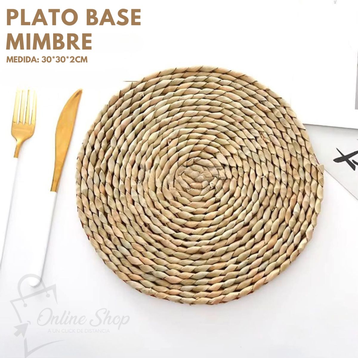 GENERICO - Plato Base Mimbre Redondo