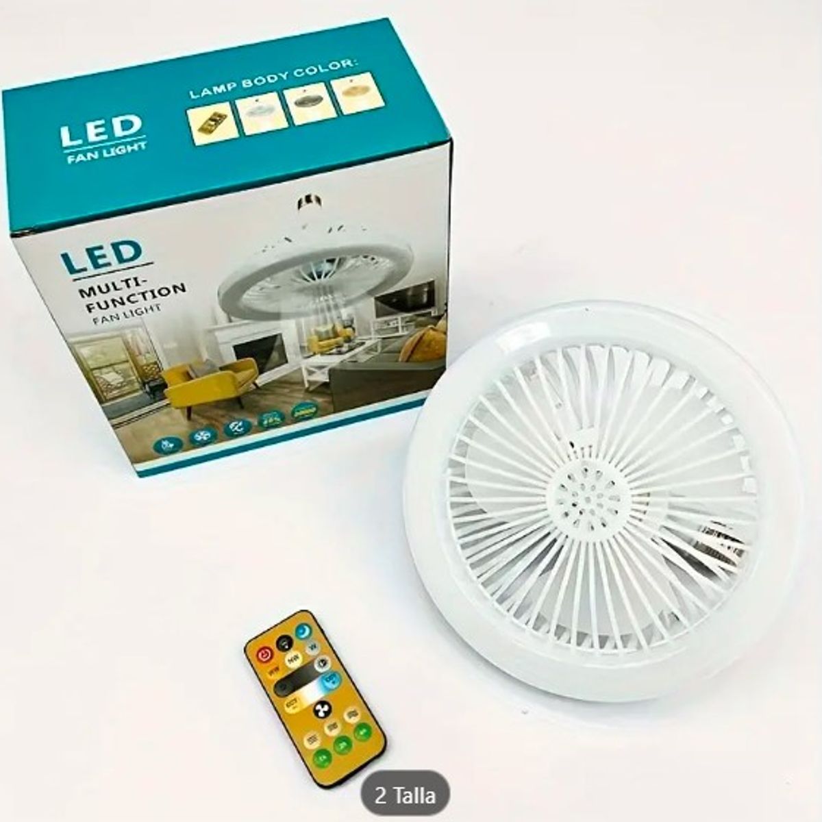 SEISA - Foco Ventilador de techo 2 en 1 ahorrador 30W con control y fragancia