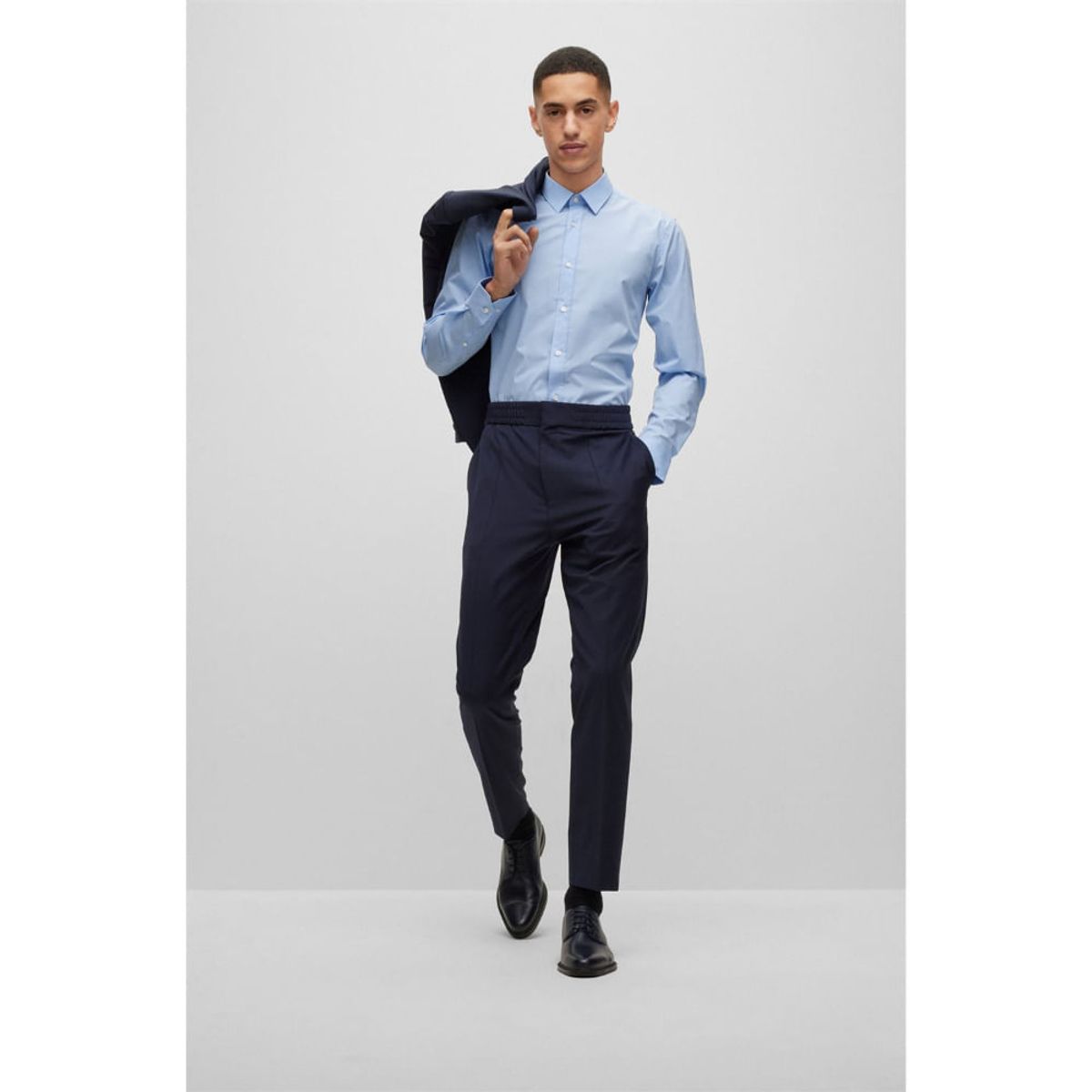 HUGO BOSS - Hugo - Camisa extra slim fit en popelín de algodón elástico