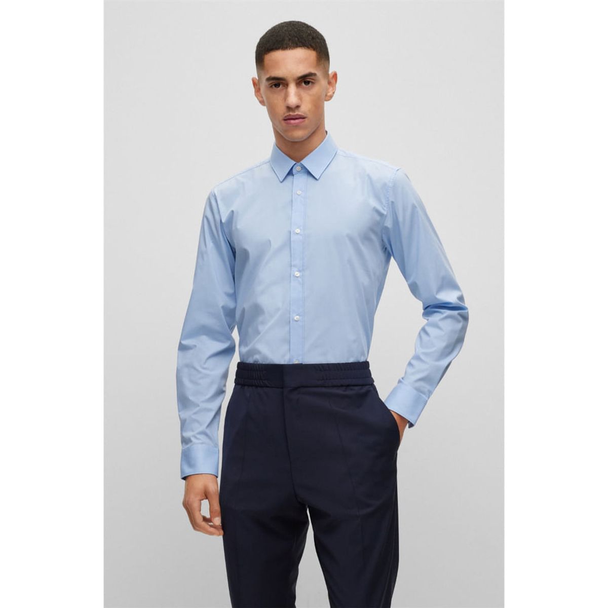 HUGO BOSS - Hugo - Camisa extra slim fit en popelín de algodón elástico