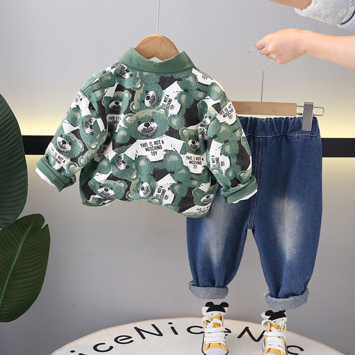 GENERICO - CONJUNTO PARA BEBE DE DISEÑO DE OSITOS VERDES - 3 PIEZAS