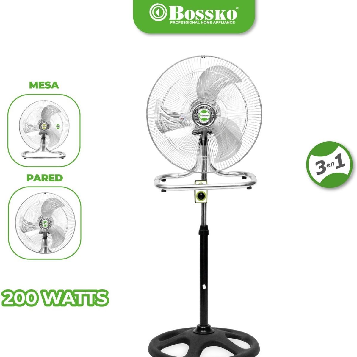 BOSSKO - Ventilador 3 en 1 Bossko 18" BK-8218VI Plateado