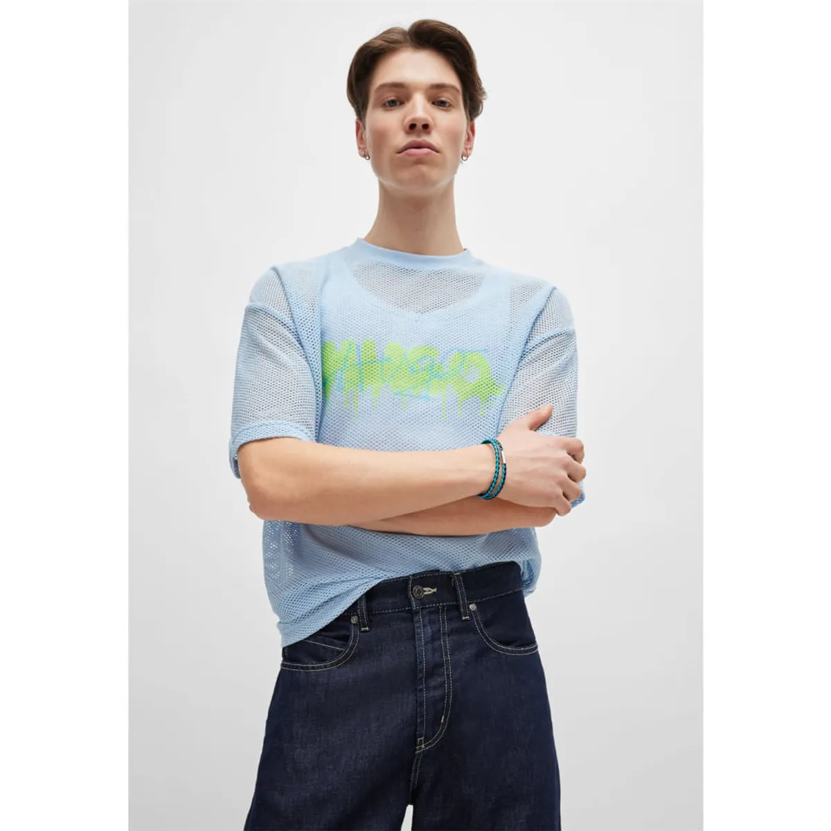 HUGO BOSS - Hugo - Brazalete de dos tonos con doble vuelta en piel